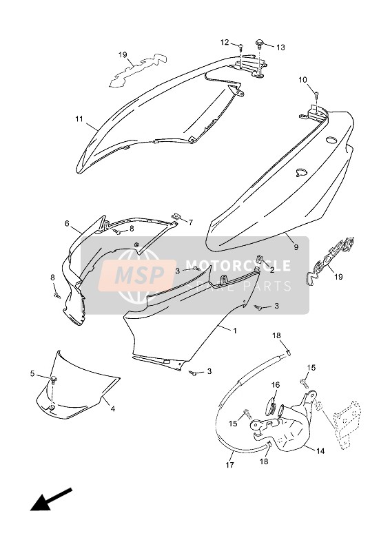 Yamaha NEOS 4 2018 Side Cover for a 2018 Yamaha NEOS 4